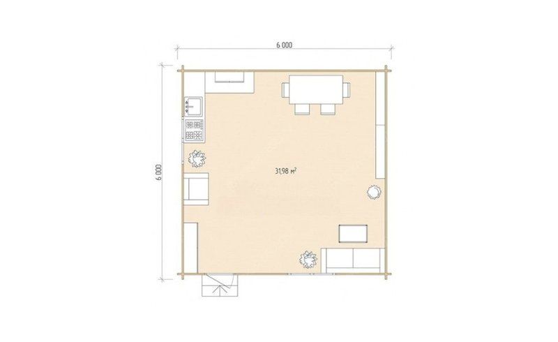 Садовый дом серия ДС 6×6