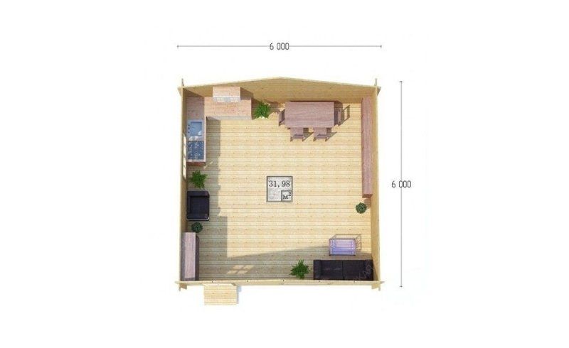 Садовый дом серия ДС 6×6