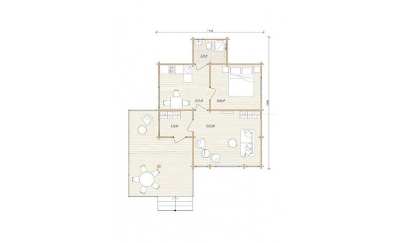 Гостевые дома из мини-бруса ДГ-45